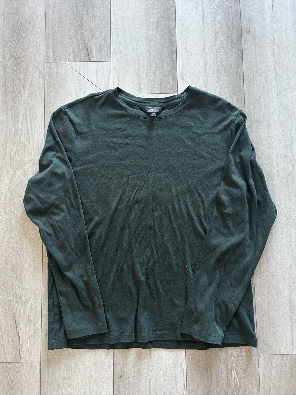 Banana Republic Men's Long Sleeve Crewneck Shirt - Dark Green Size Large